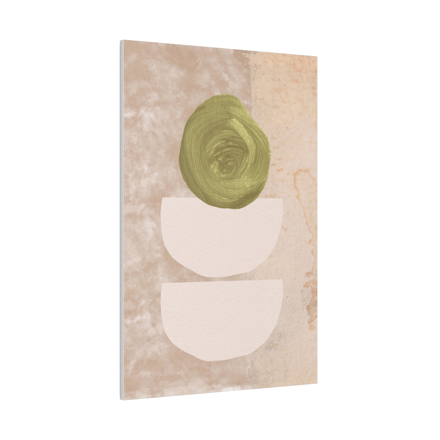 Green Beige Abstract Canvas