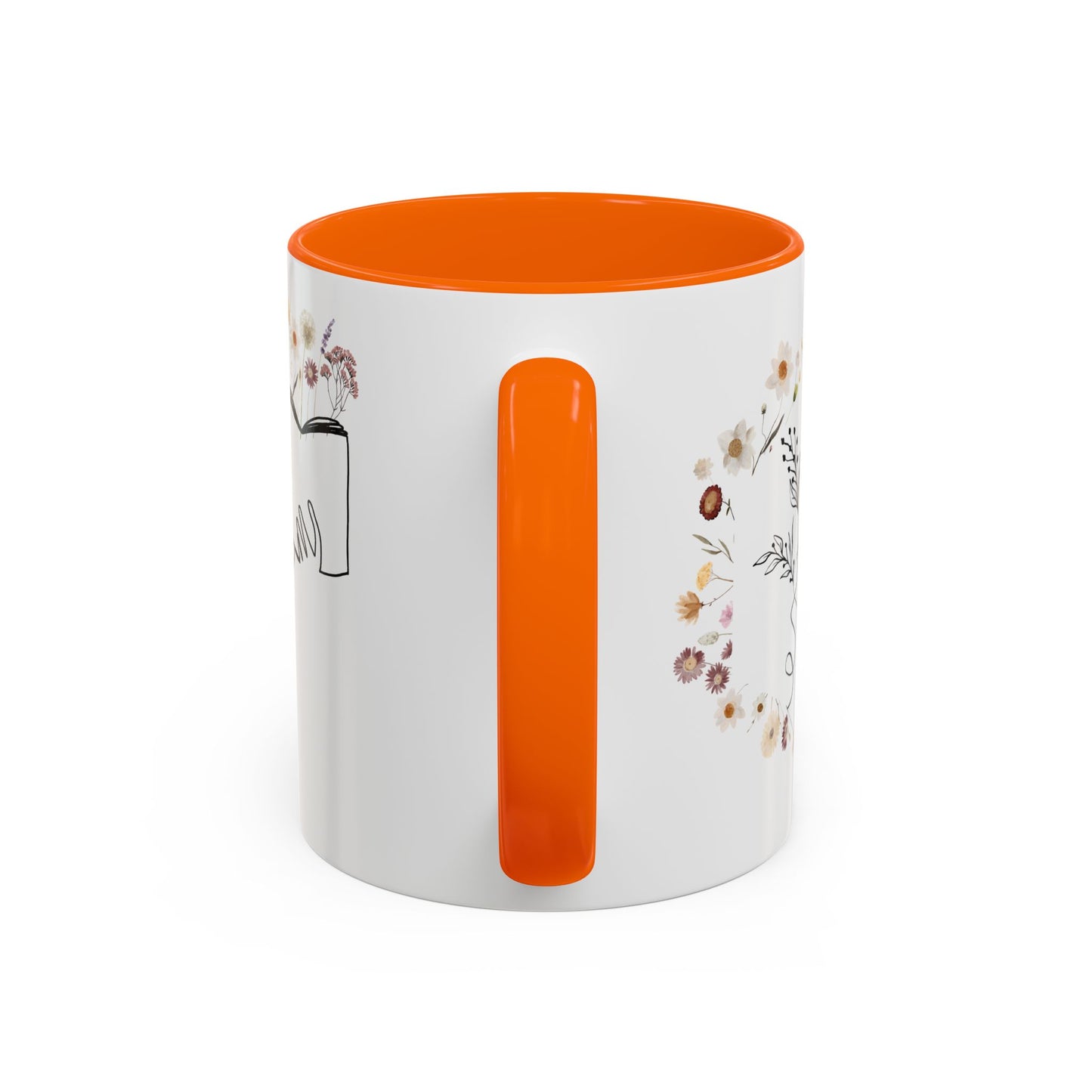 Floral Design Coffee Mug, Cozy Gift for Readers, Cute Decor for Home, Perfect for Coffee Lovers, Unique Kitchen Accessories