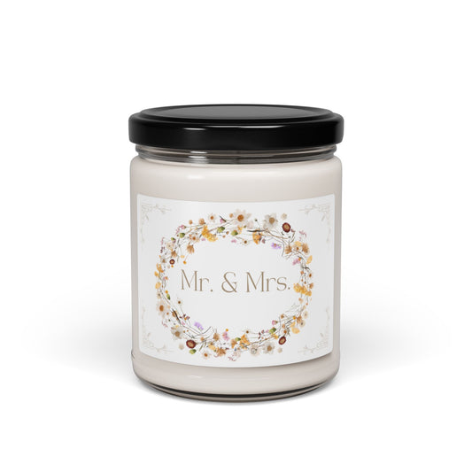 Mr. and Mrs. Floral Scented Soy Candle