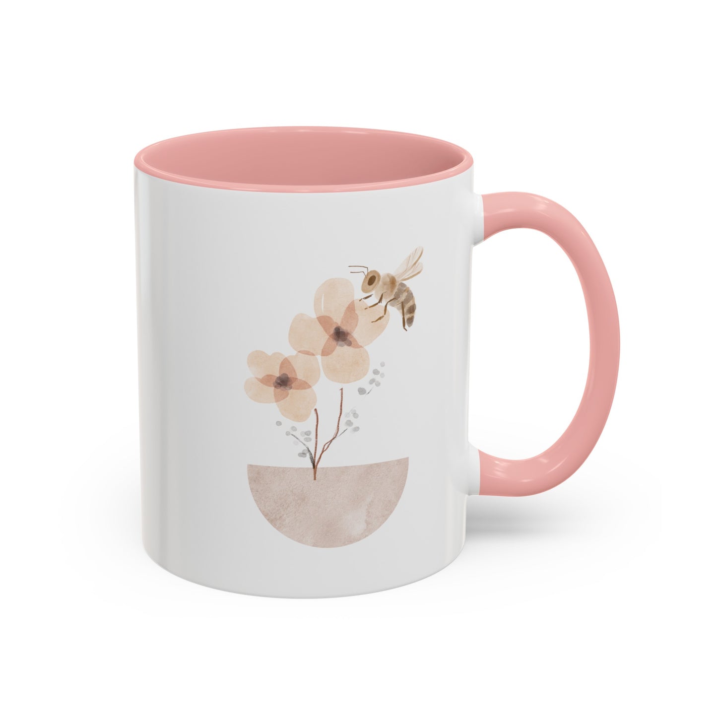 Watercolor Bee Flower Mug