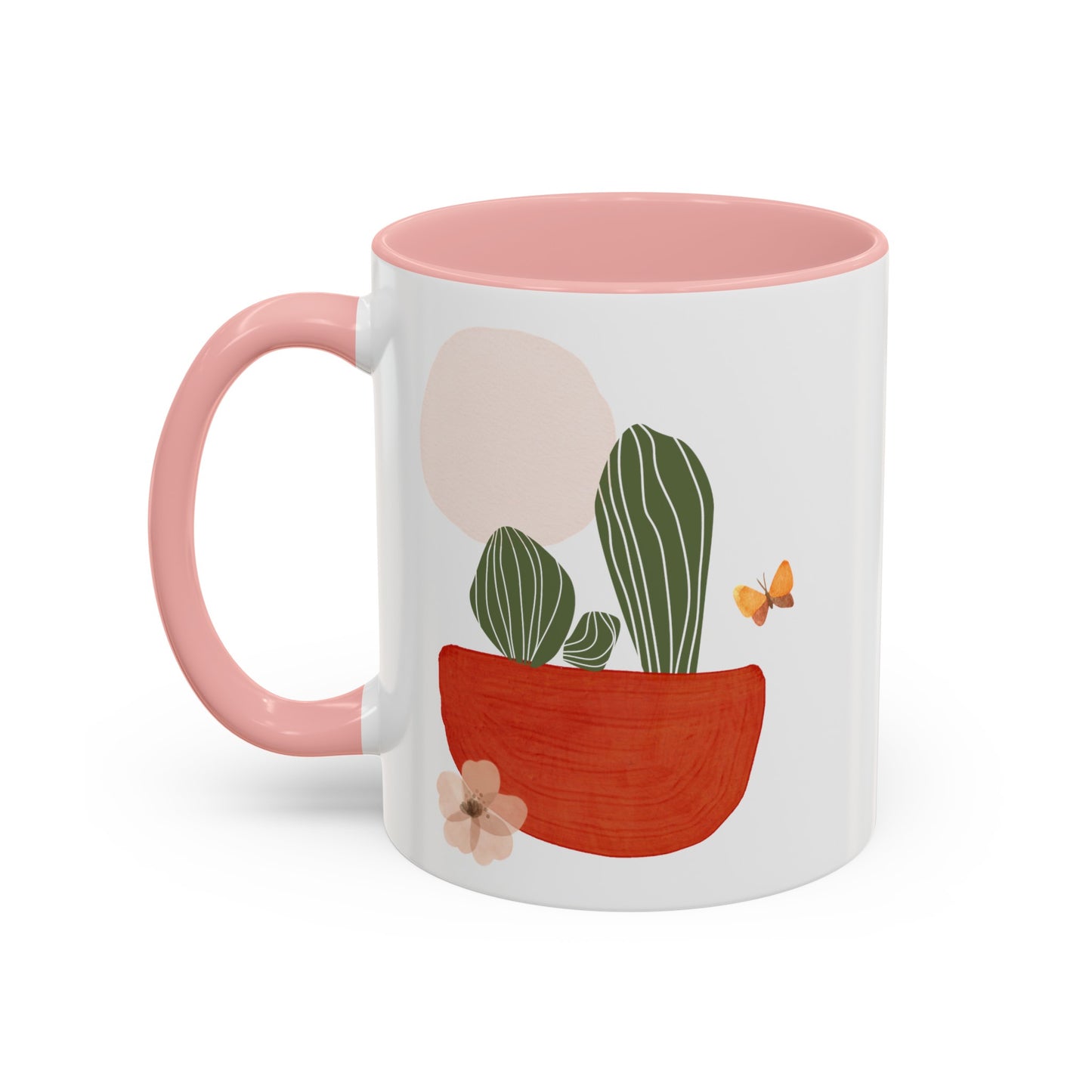 Cactus Flower Butterfly Mug