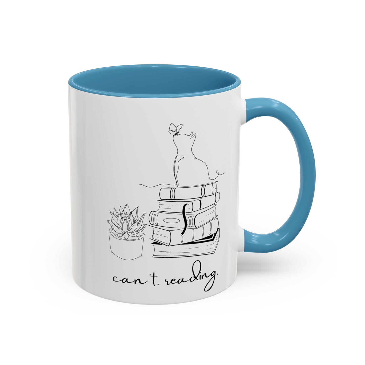 Cat Book Plant Coffee Mug