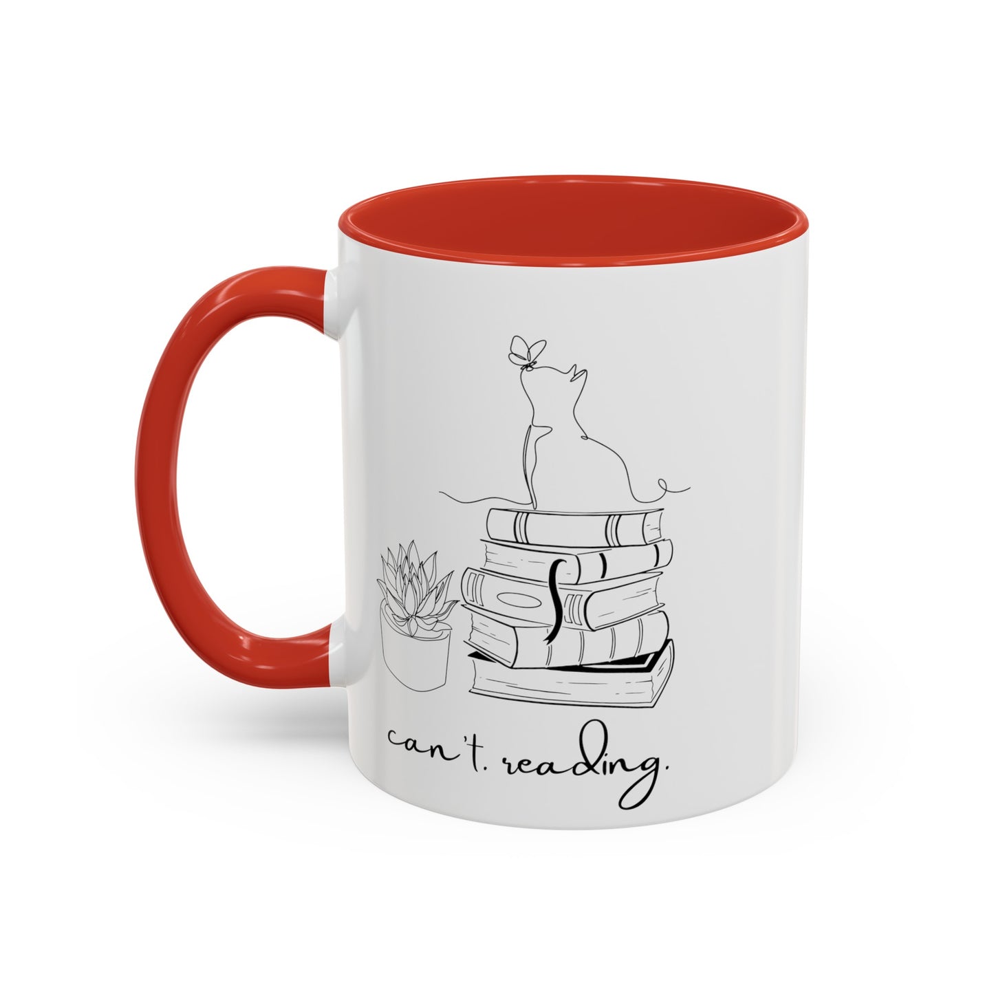 Cat Book Plant Coffee Mug