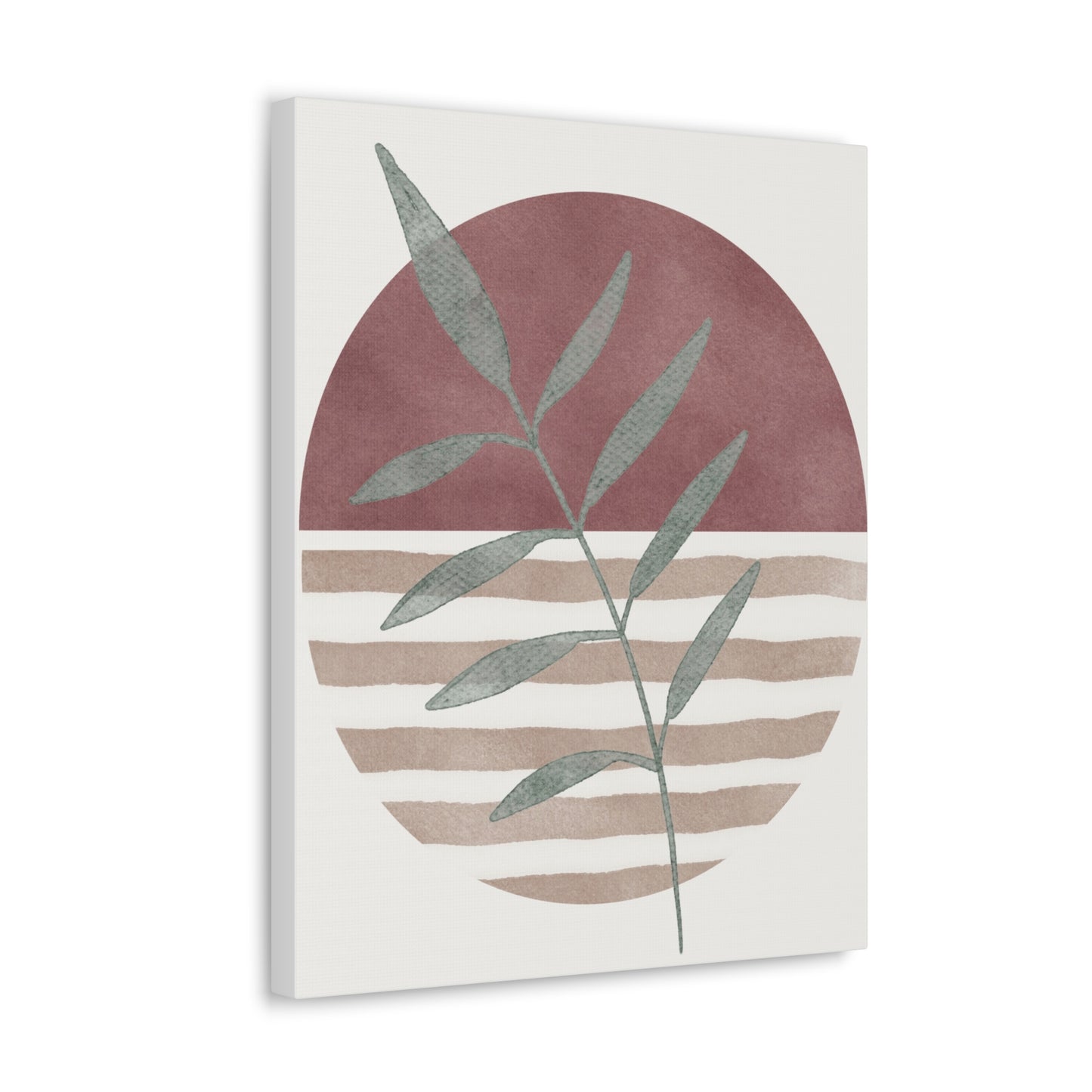 Maroon Abstract Plant Canvas