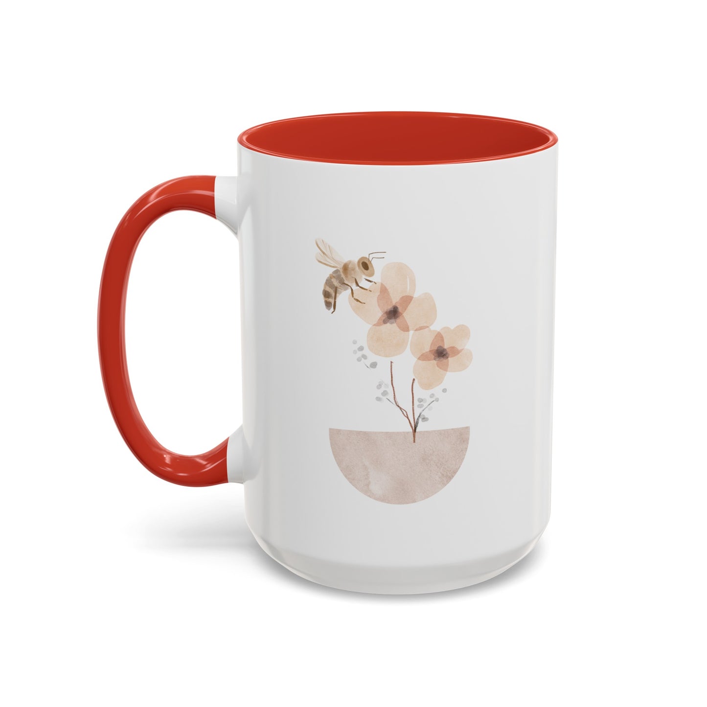 Watercolor Bee Flower Mug