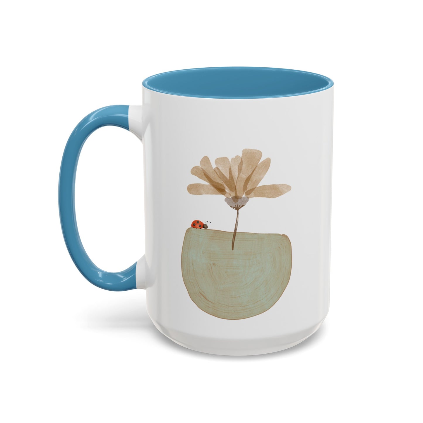 Flower and Ladybug Coffee Mug