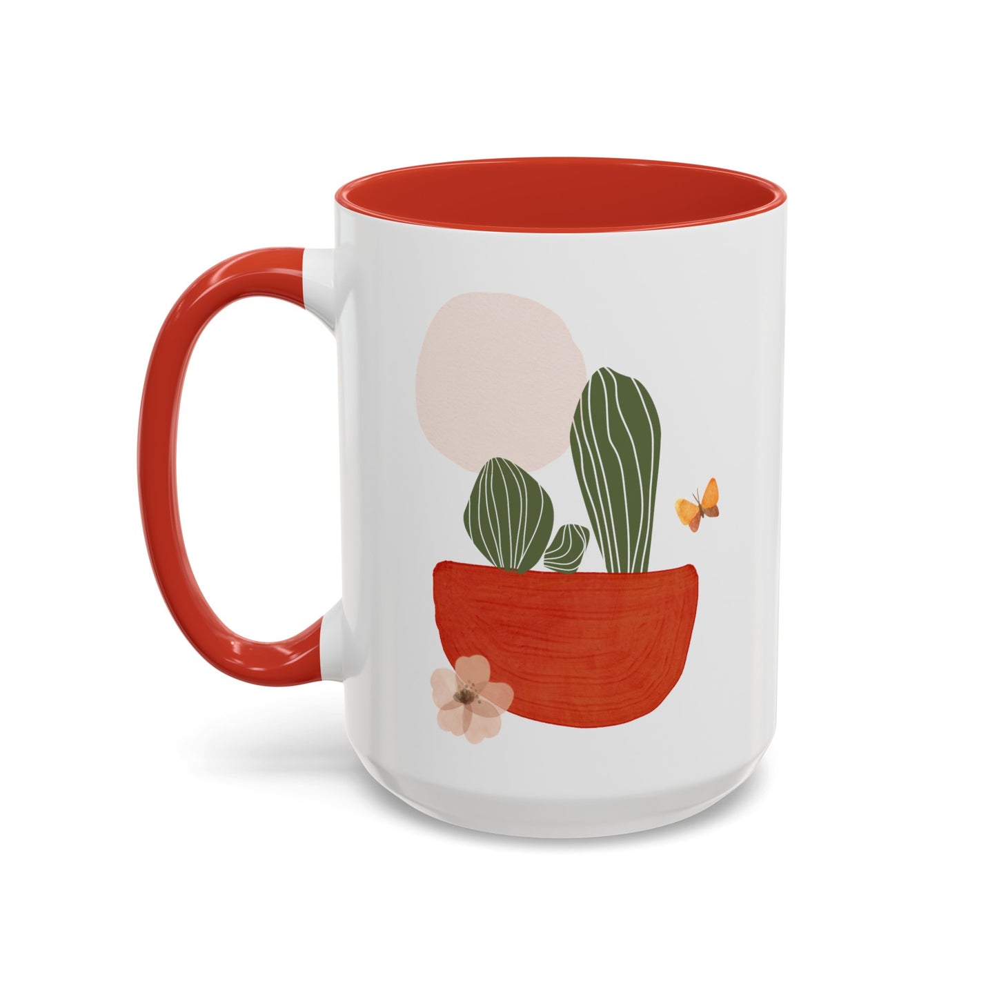 Cactus Flower Butterfly Mug