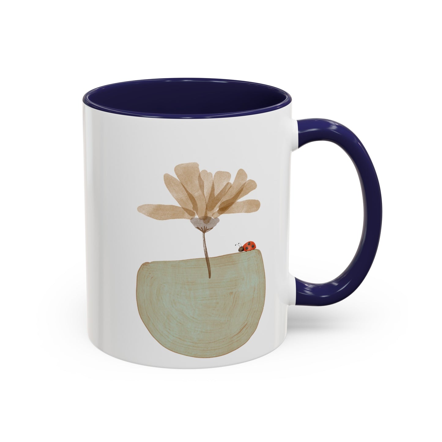 Flower and Ladybug Coffee Mug