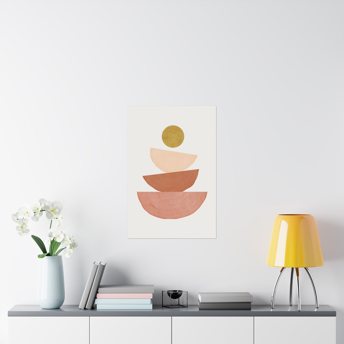 Earth-Toned Abstract Art Print (frame not included)