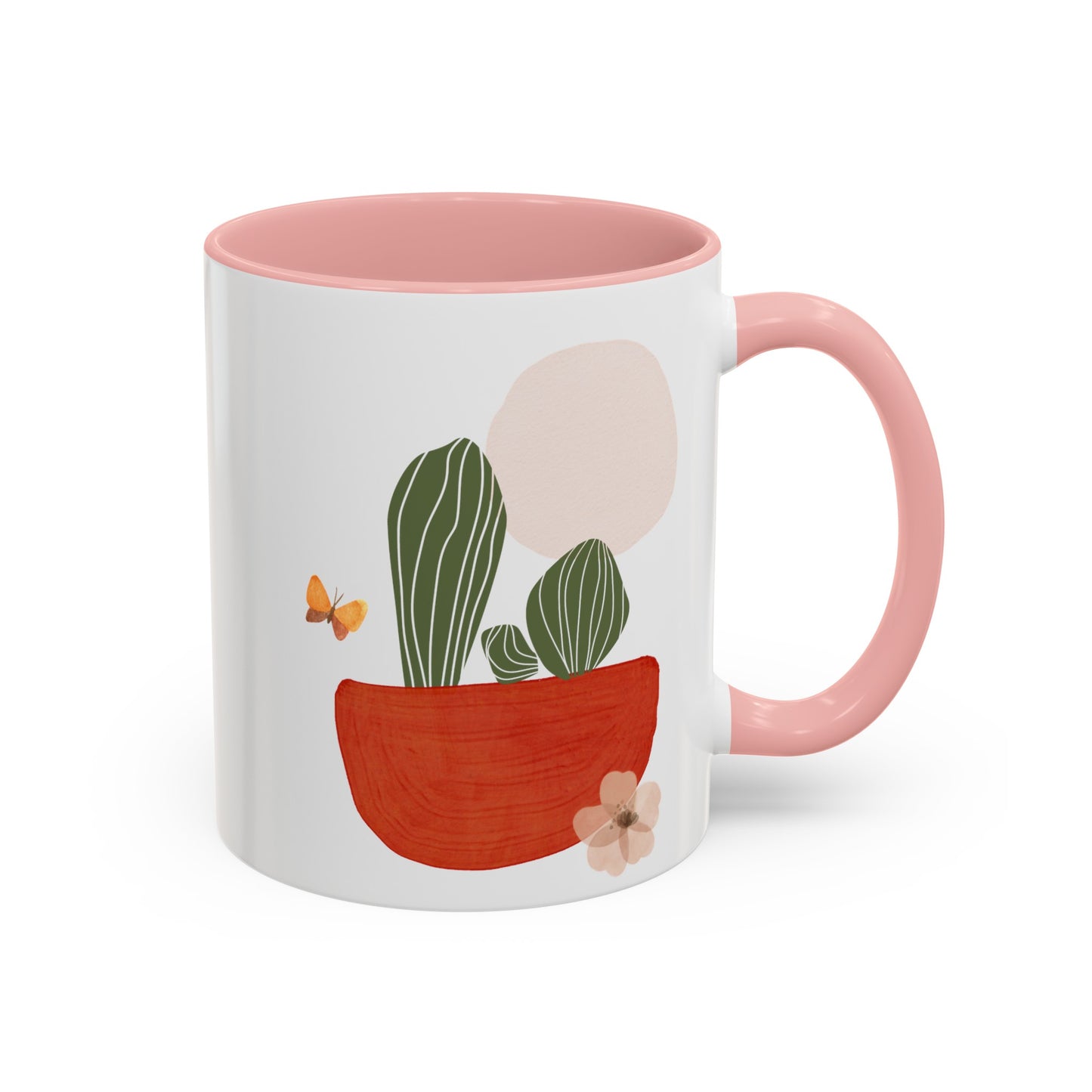 Cactus Flower Butterfly Mug