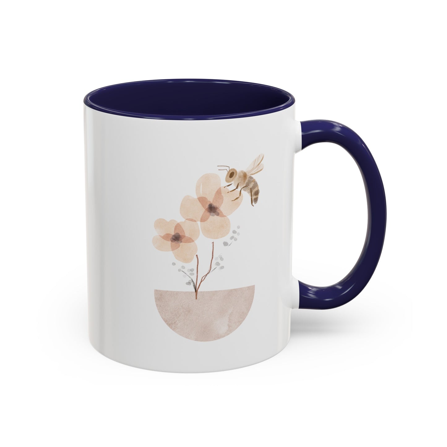 Watercolor Bee Flower Mug