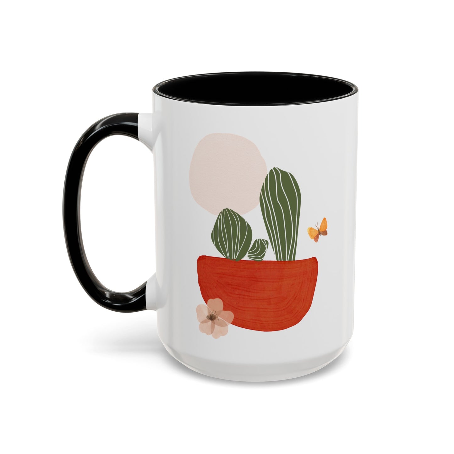 Cactus Flower Butterfly Mug