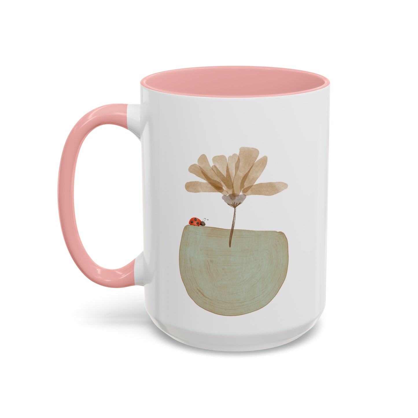 Flower and Ladybug Coffee Mug