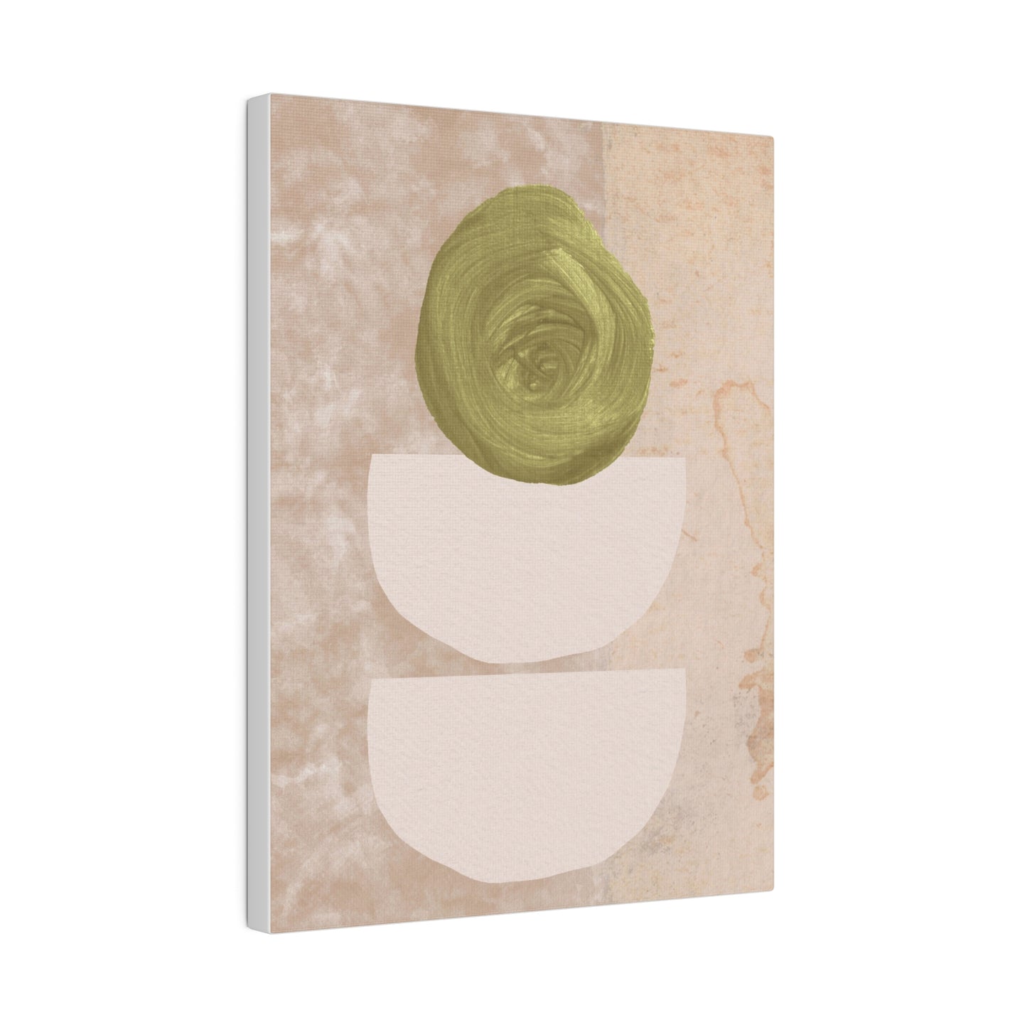 Green Beige Abstract Canvas