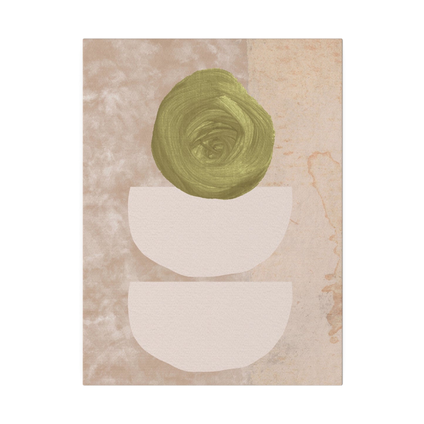 Green Beige Abstract Canvas