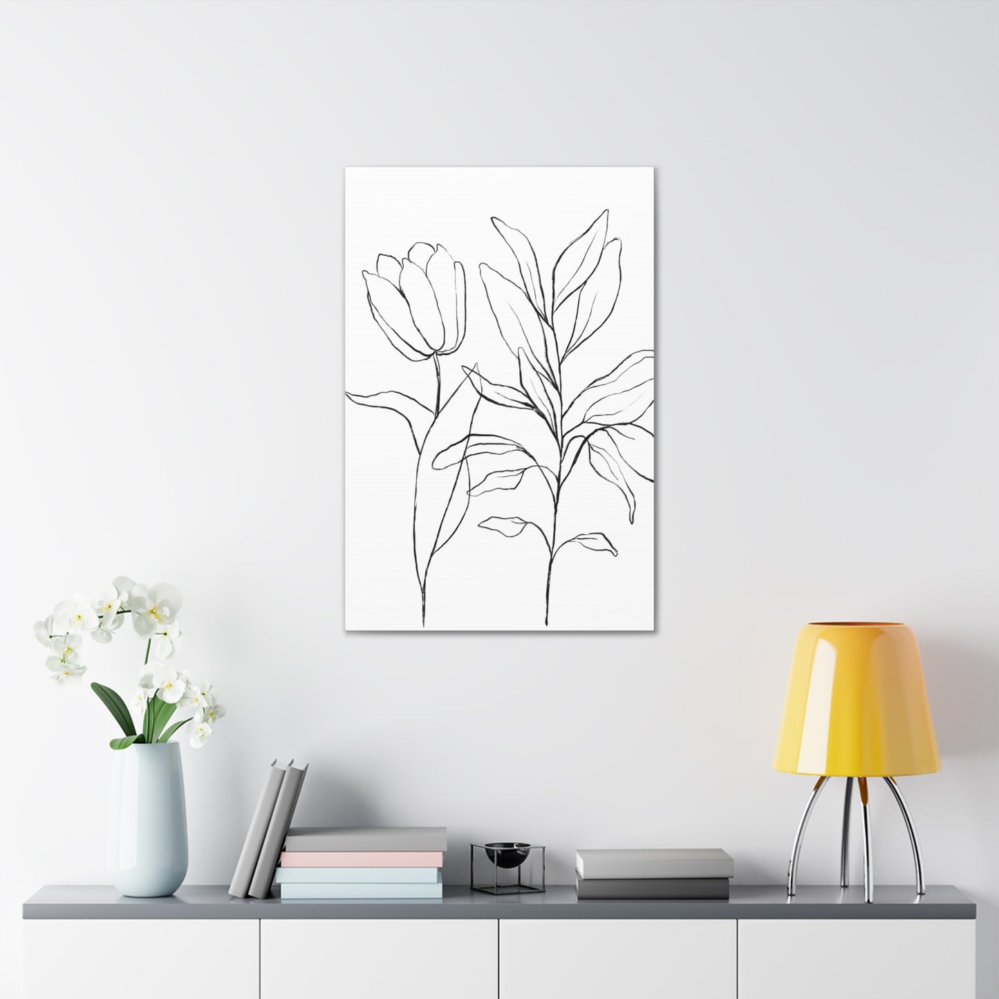 Flower Line Art Canvas