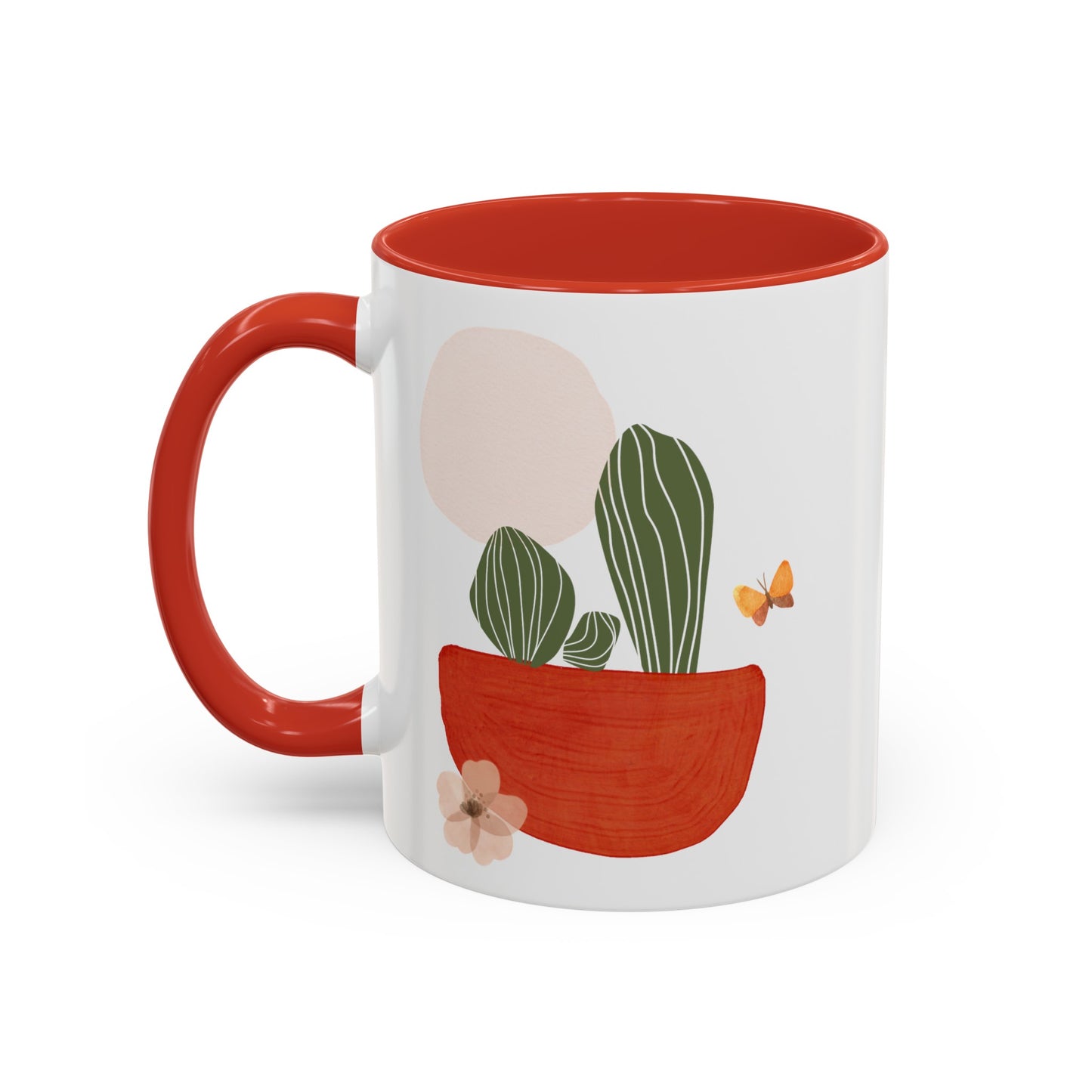 Cactus Flower Butterfly Mug