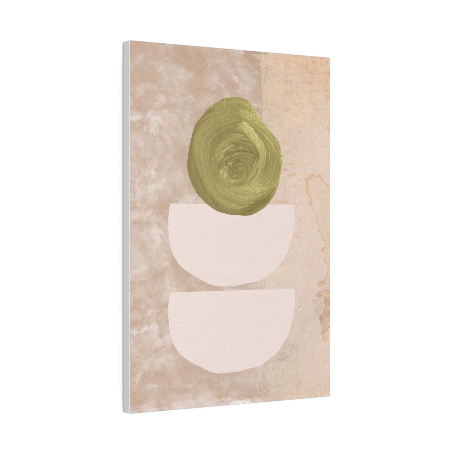 Green Beige Abstract Canvas