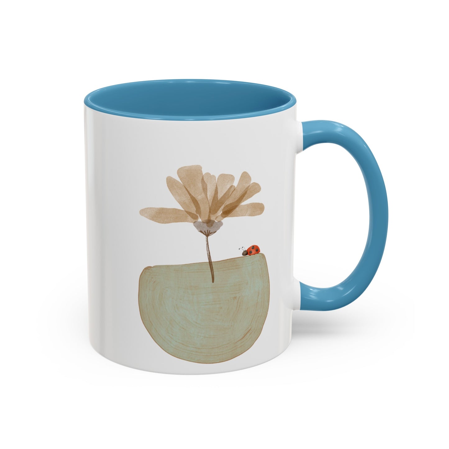 Flower and Ladybug Coffee Mug