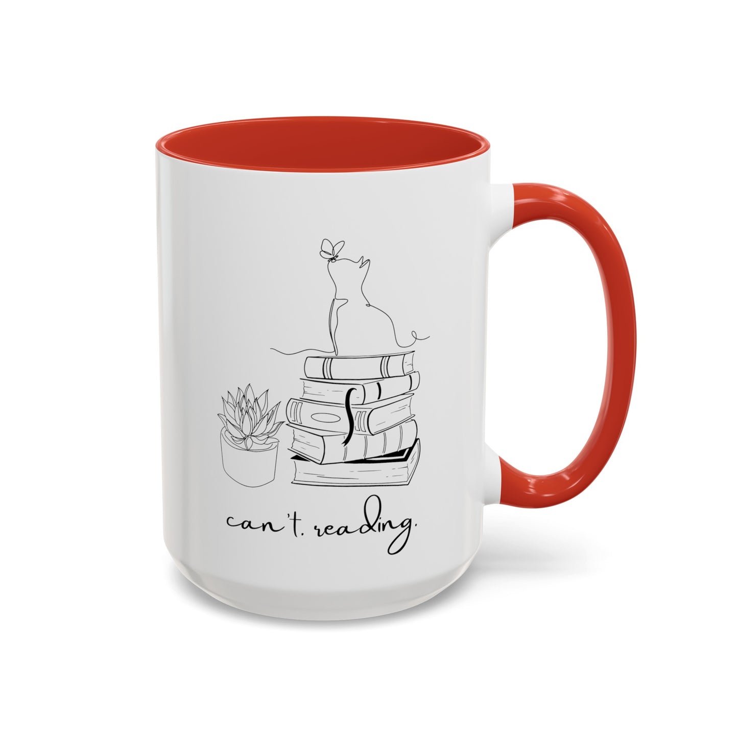 Cat Book Plant Coffee Mug