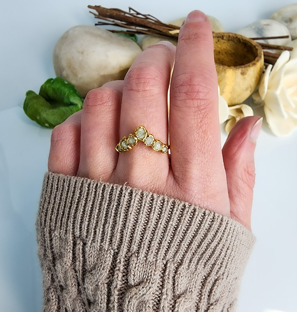 Diamond Chevron Ring