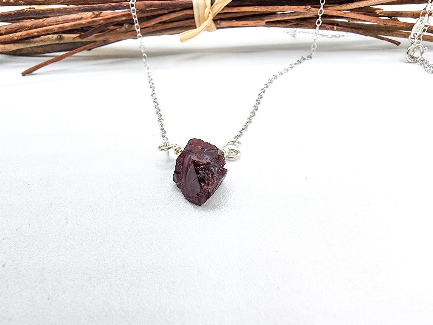 Raw Garnet Necklace