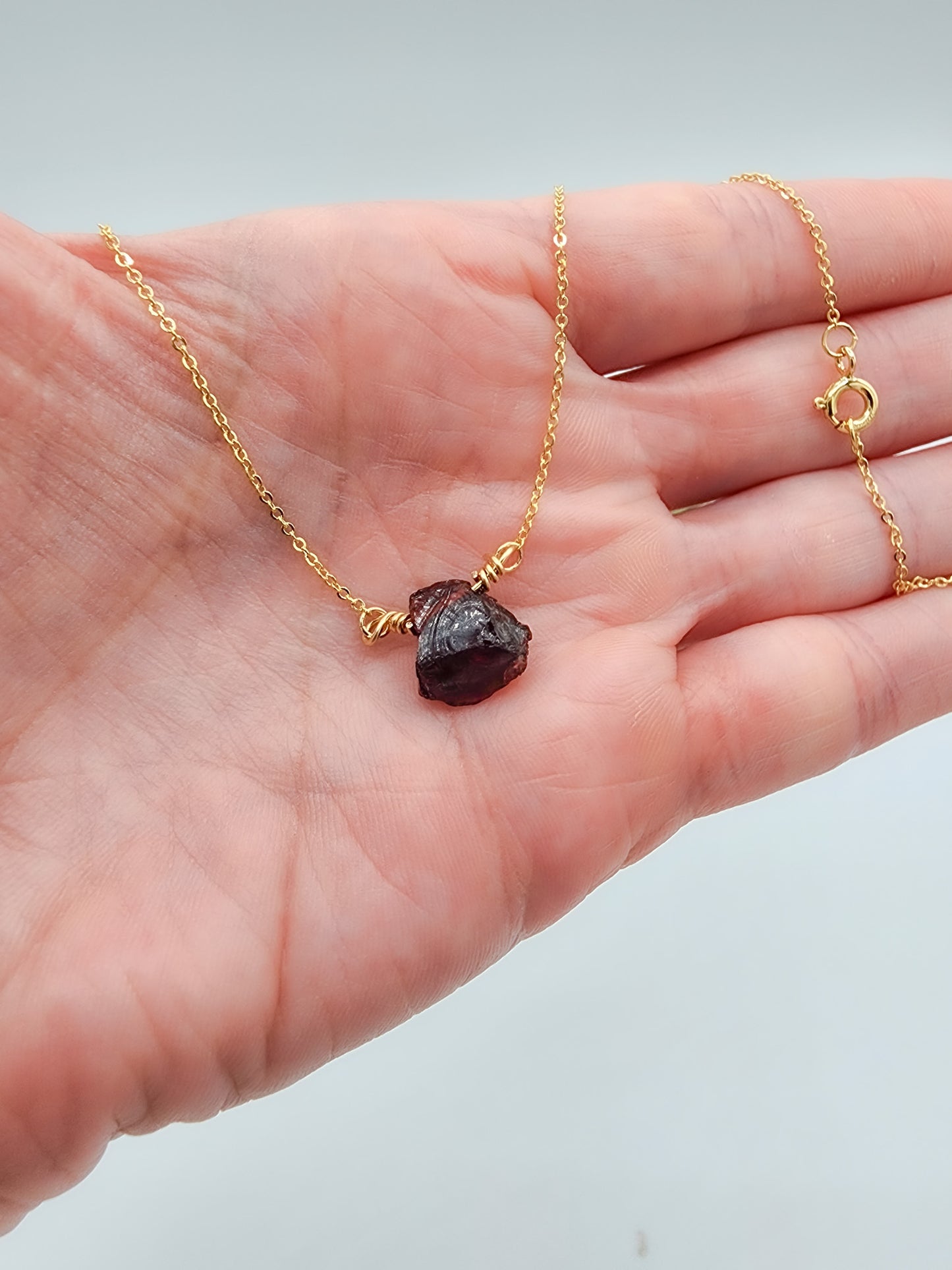 Raw Garnet Necklace