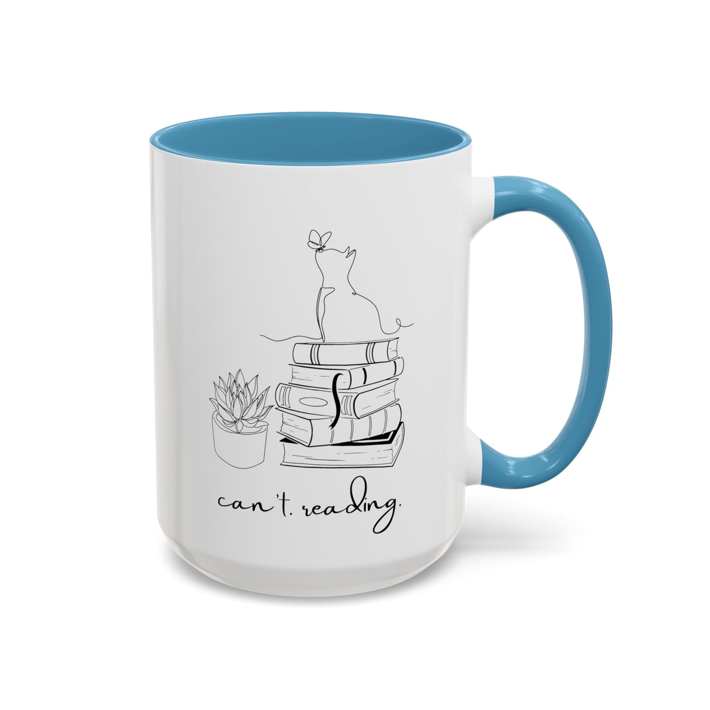 Cat Book Plant Coffee Mug