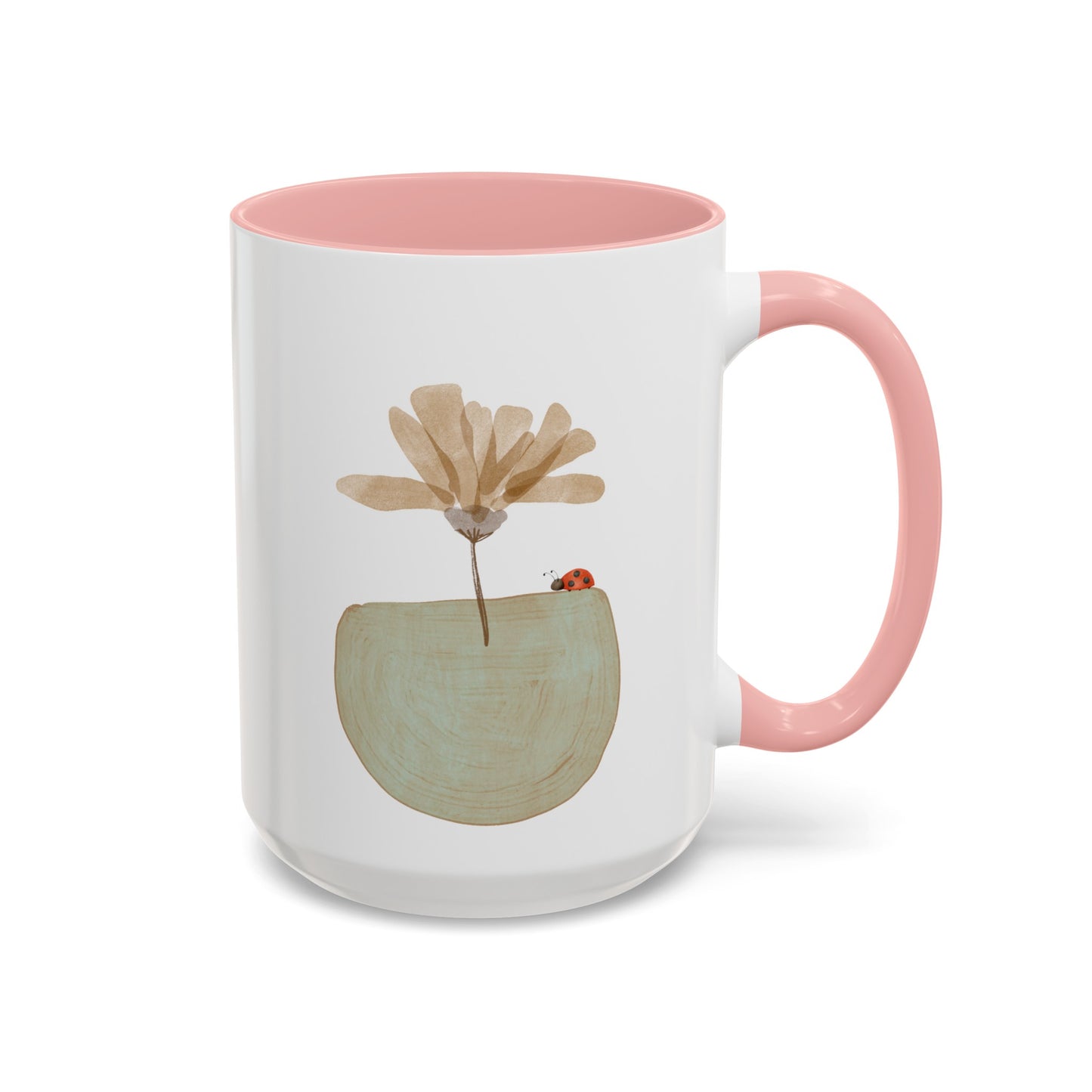 Flower and Ladybug Coffee Mug