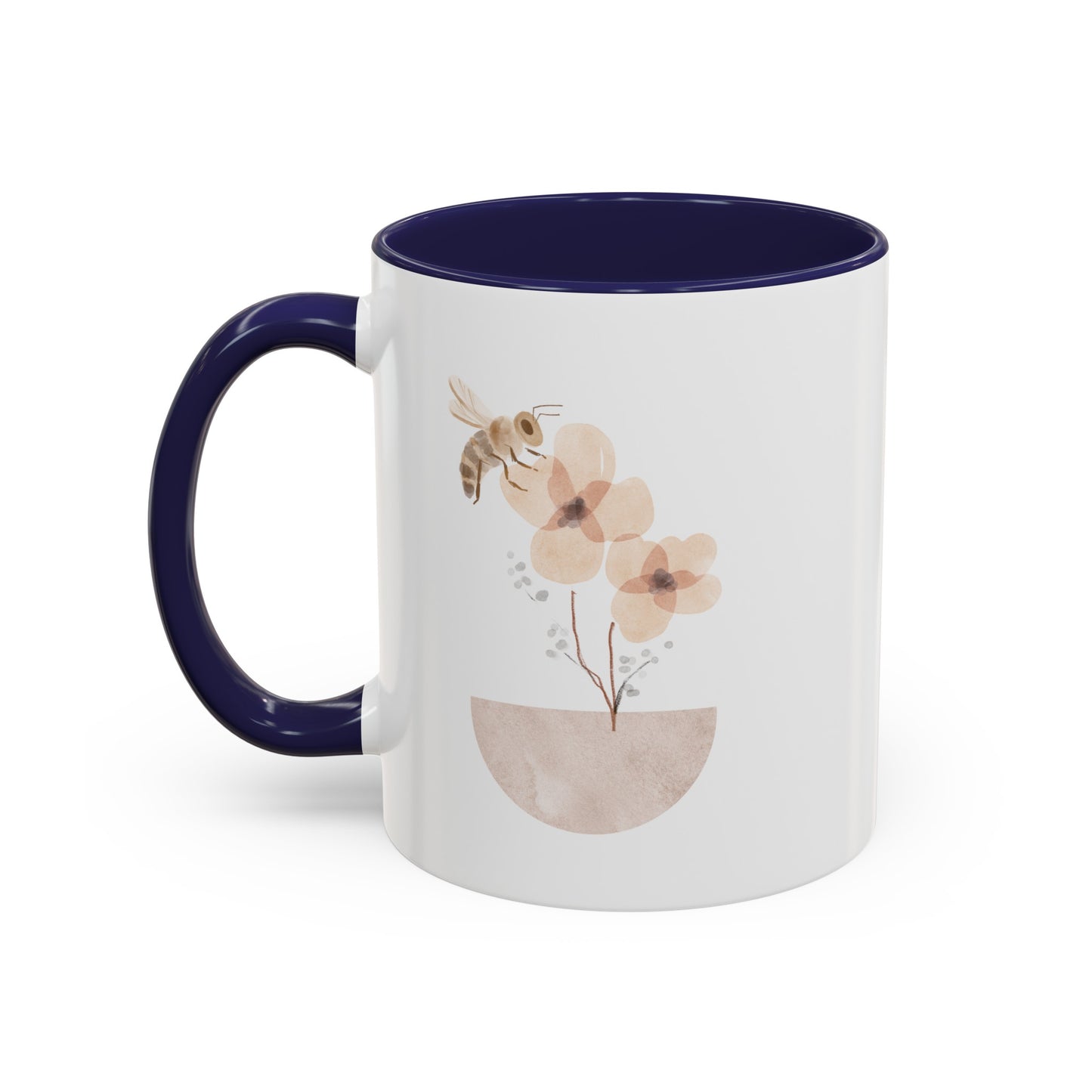 Watercolor Bee Flower Mug