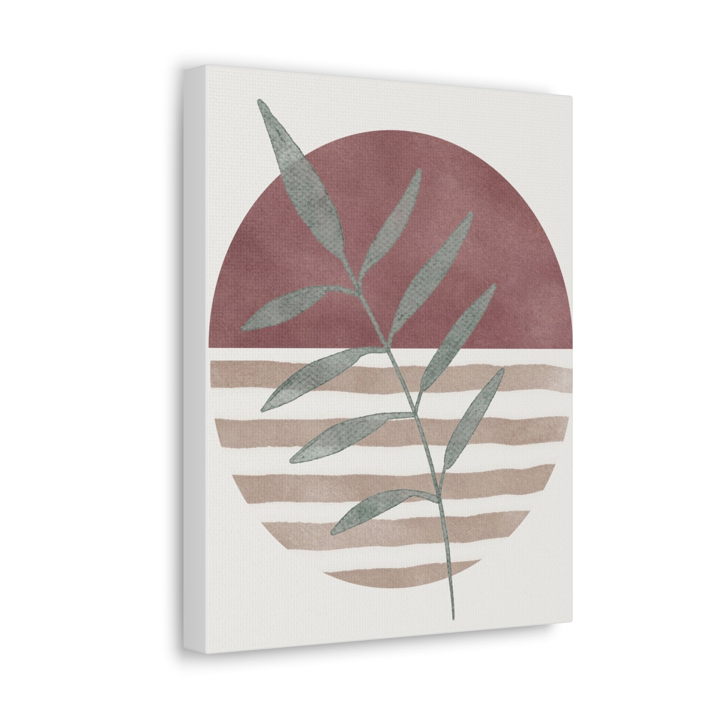 Maroon Abstract Plant Canvas