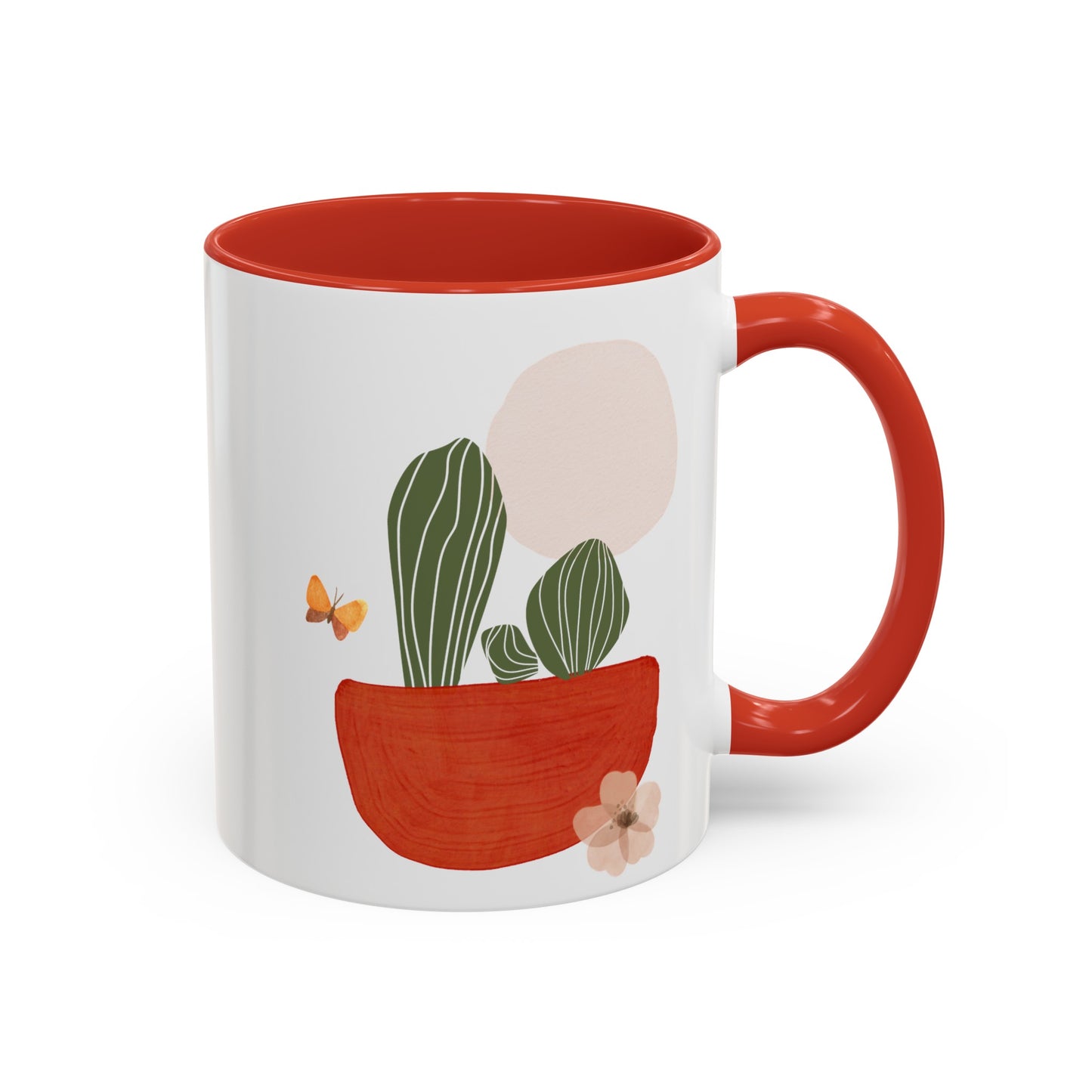 Cactus Flower Butterfly Mug