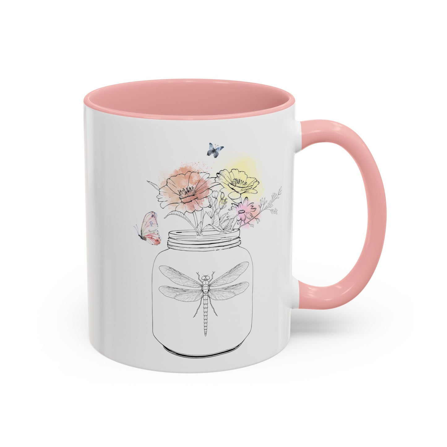 Dragonfly Flowers Butterfly Mug