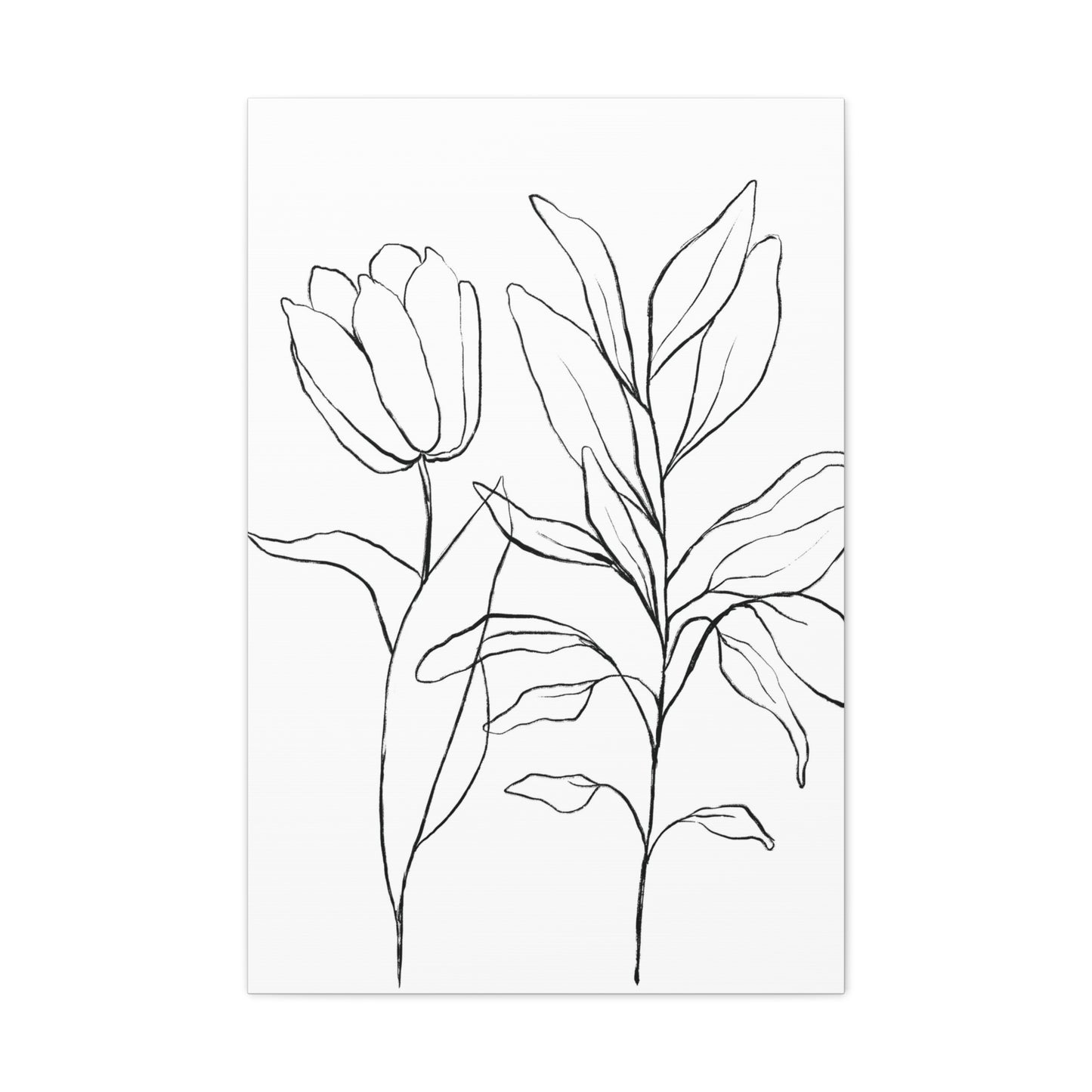 Flower Line Art Canvas