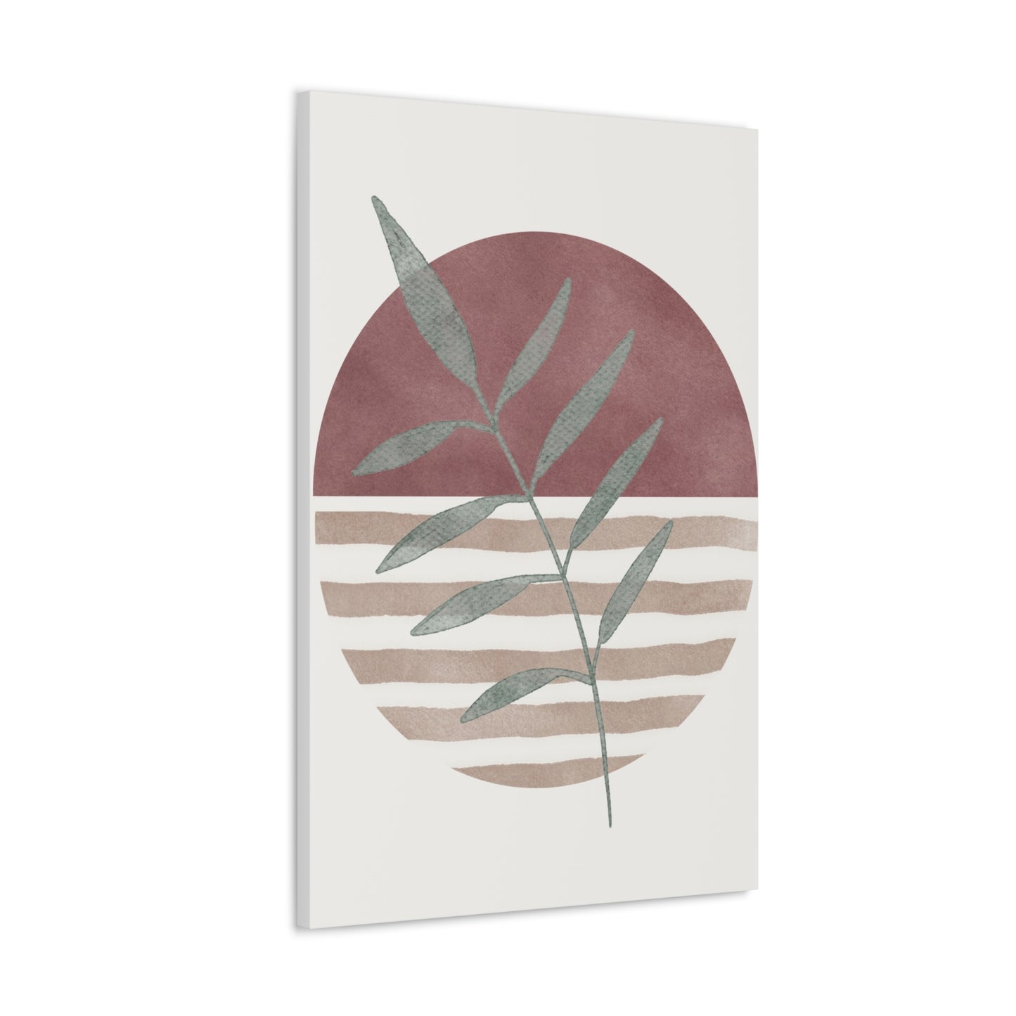 Maroon Abstract Plant Canvas