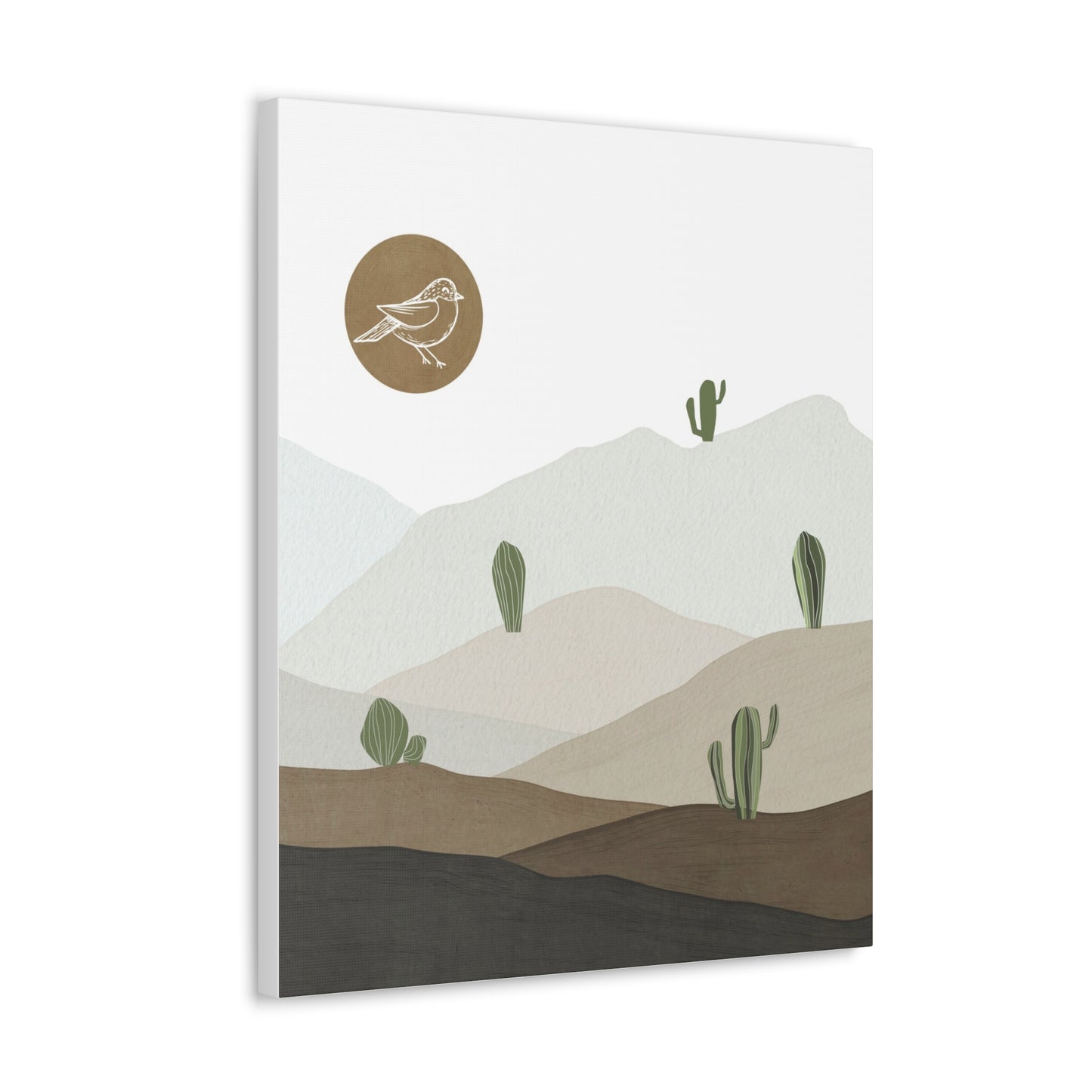 Bird Desert Cactus Canvas