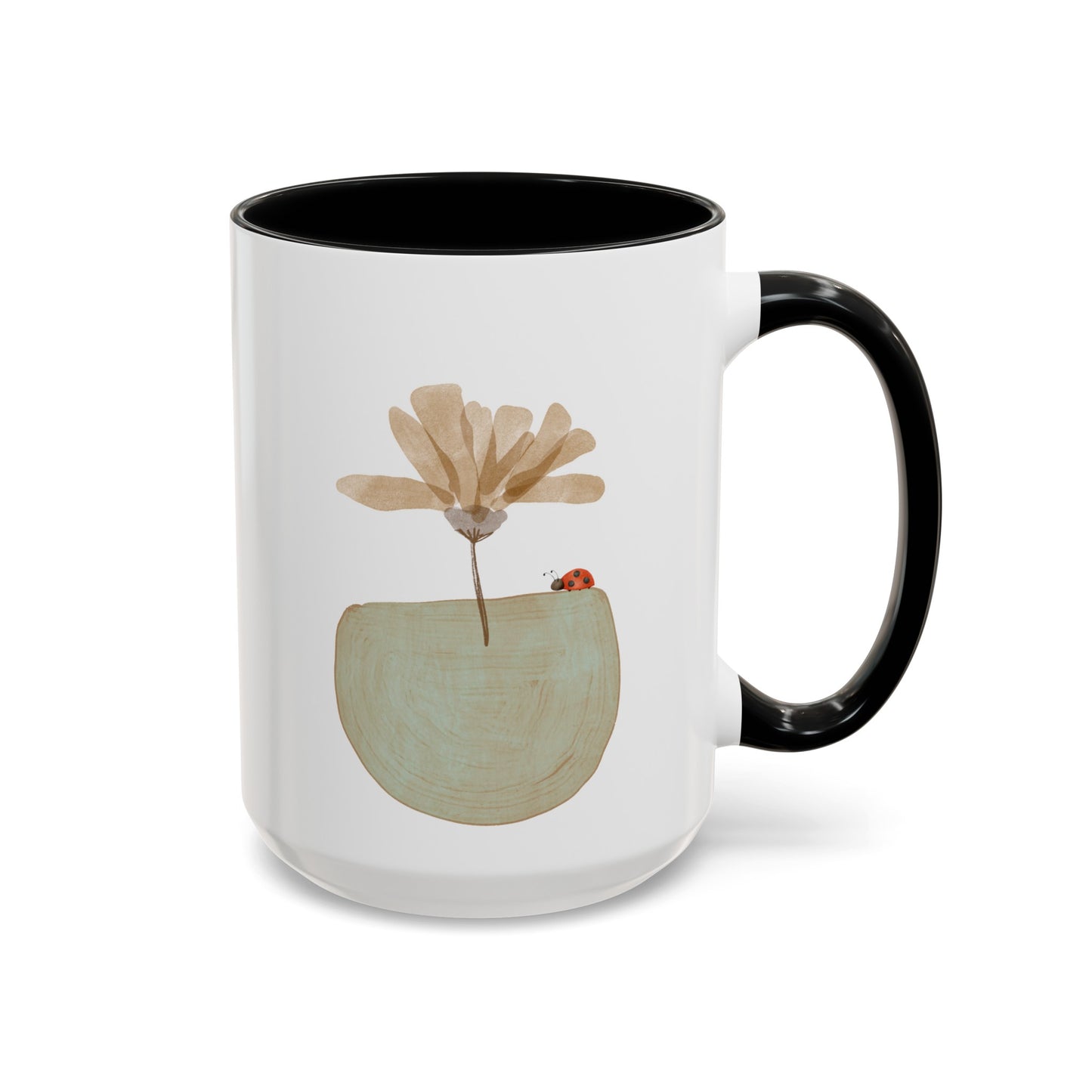 Flower and Ladybug Coffee Mug