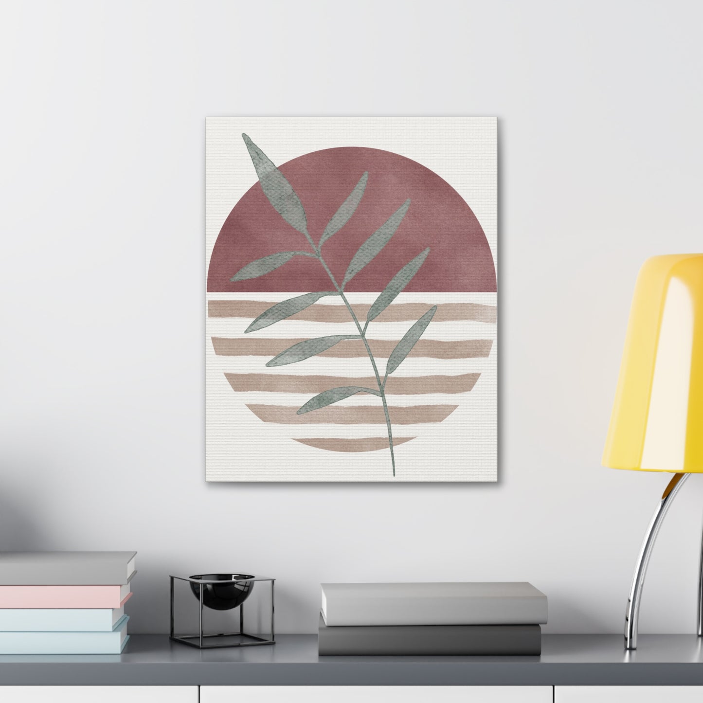 Maroon Abstract Plant Canvas