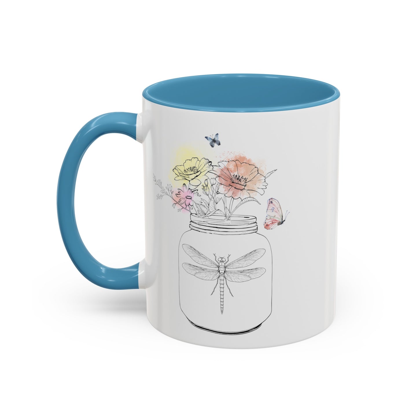 Dragonfly Flowers Butterfly Mug