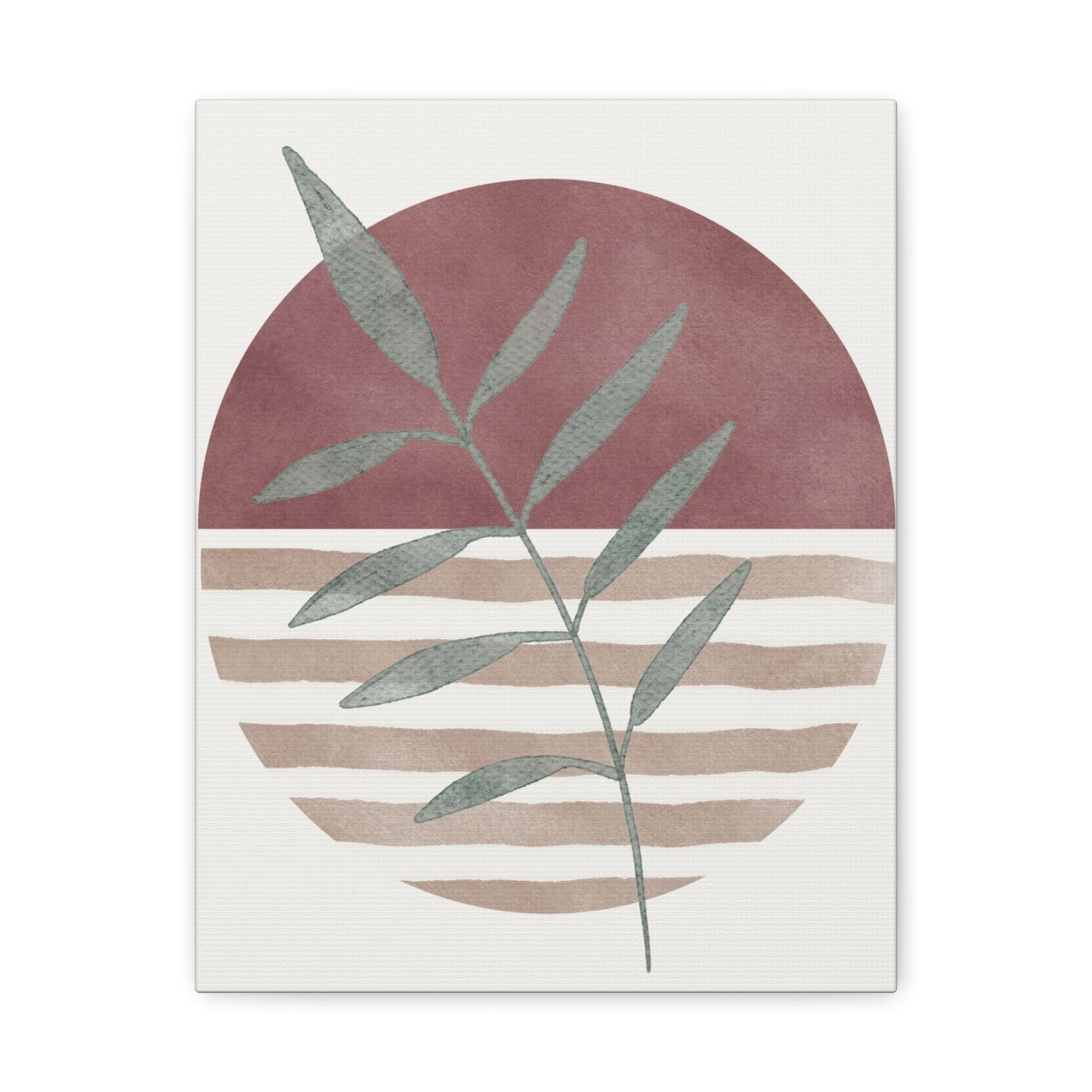 Maroon Abstract Plant Canvas