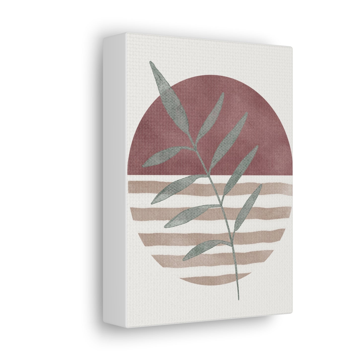 Maroon Abstract Plant Canvas