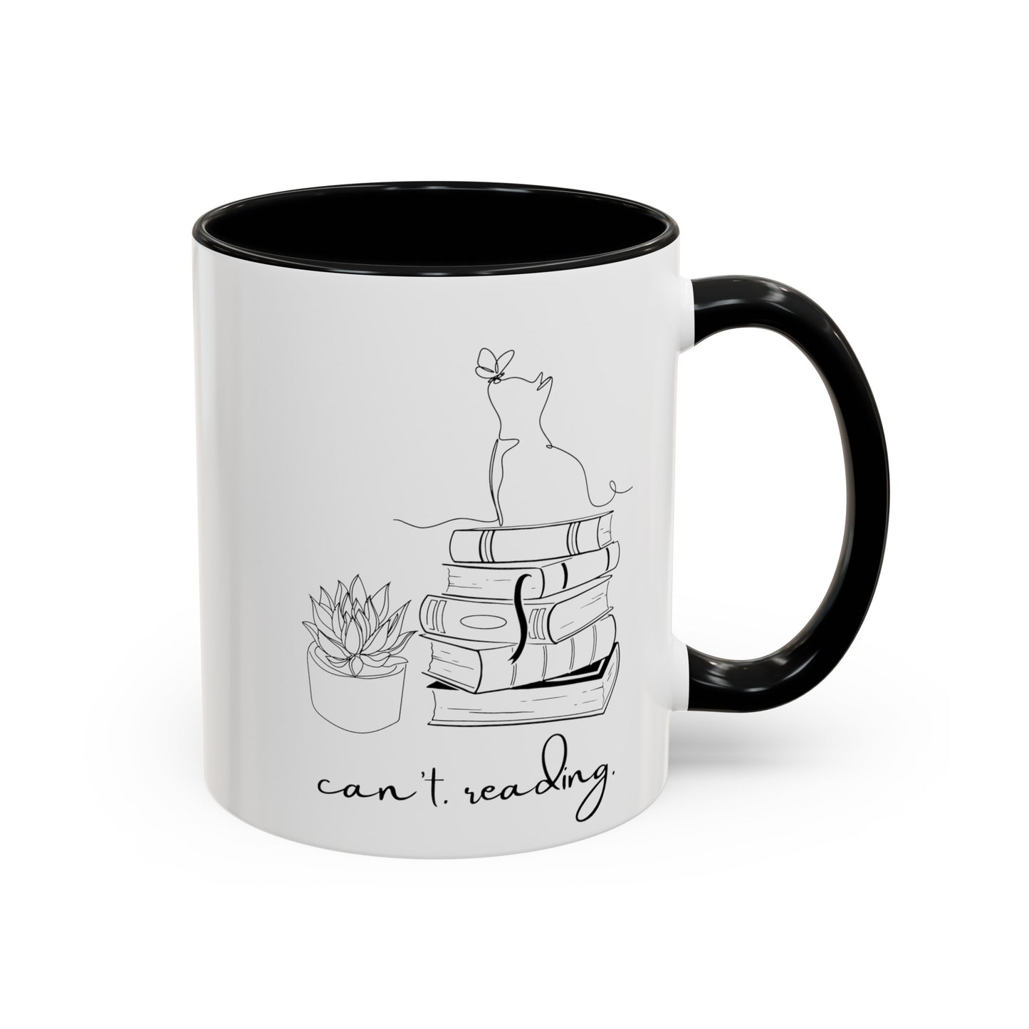 Cat Book Plant Coffee Mug