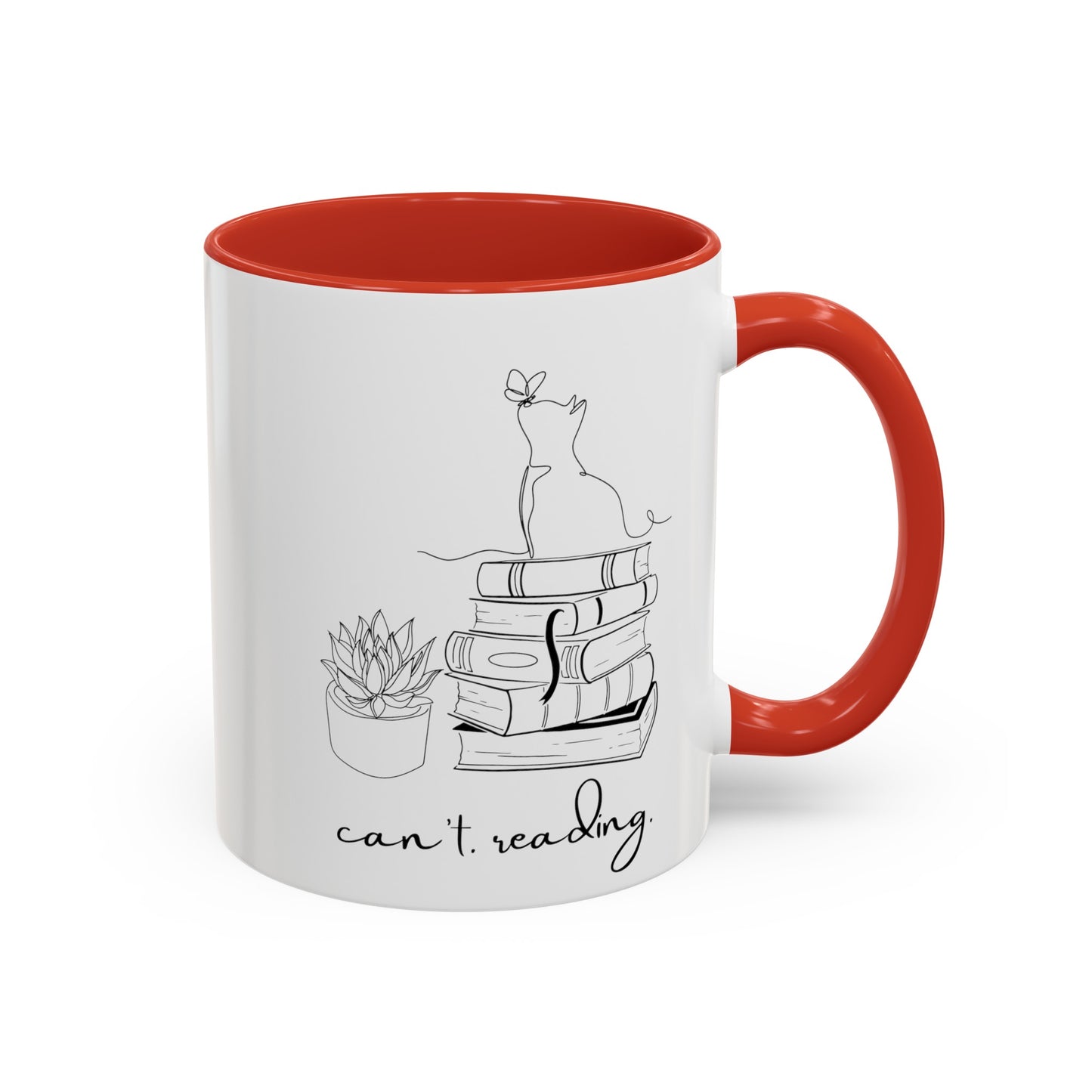 Cat Book Plant Coffee Mug