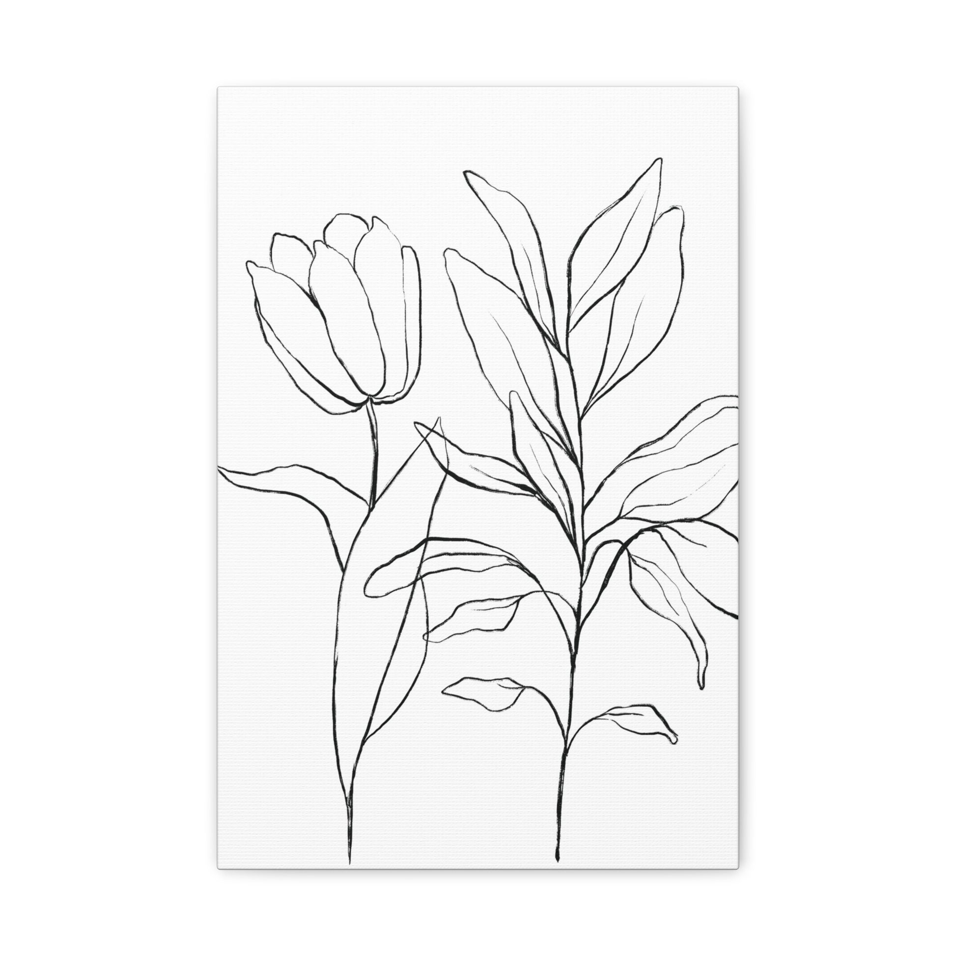 black and white flower wall art