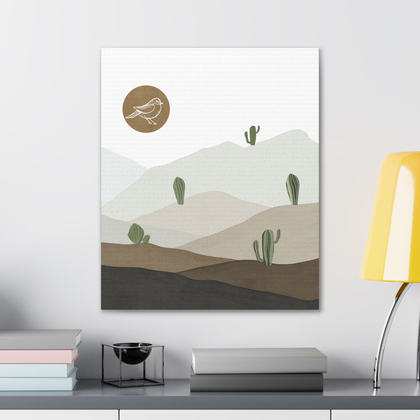 Bird Desert Cactus Canvas