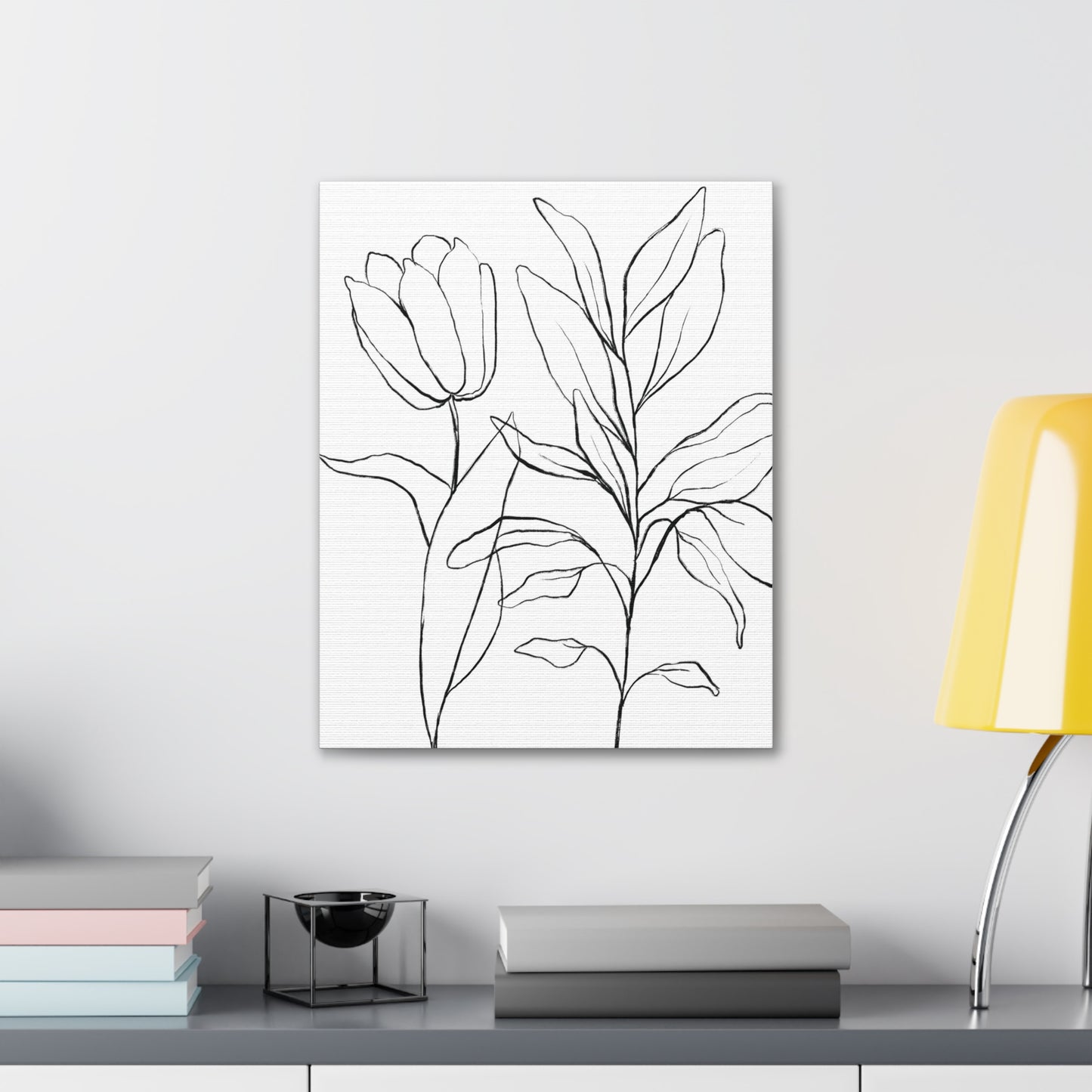 Flower Line Art Canvas