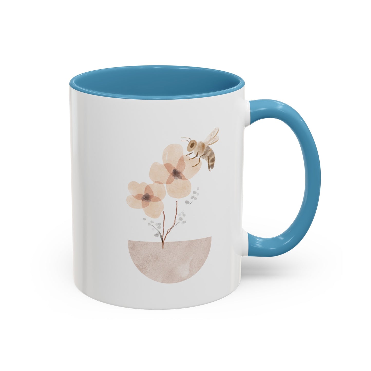 Watercolor Bee Flower Mug