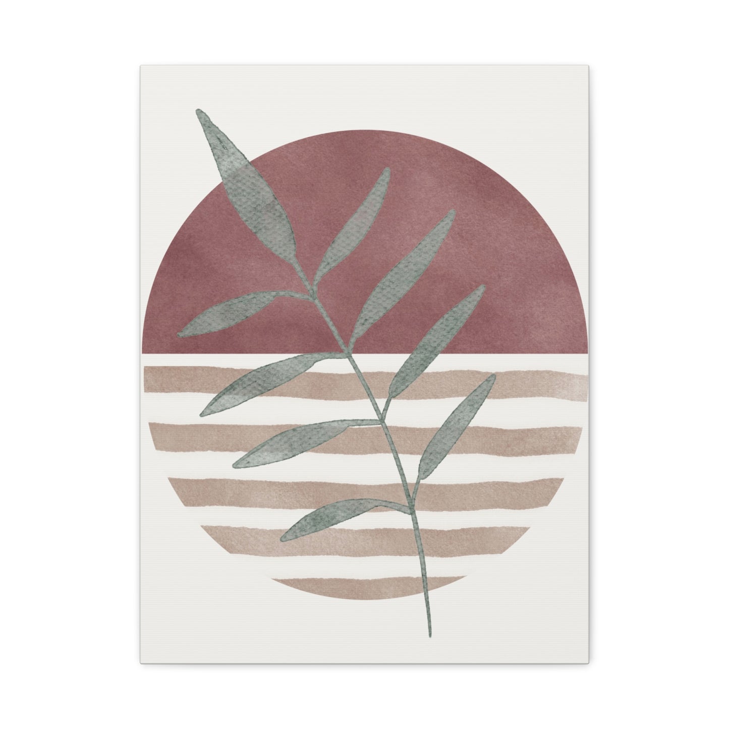 Maroon Abstract Plant Canvas