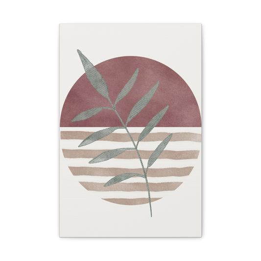 Maroon Abstract Plant Canvas