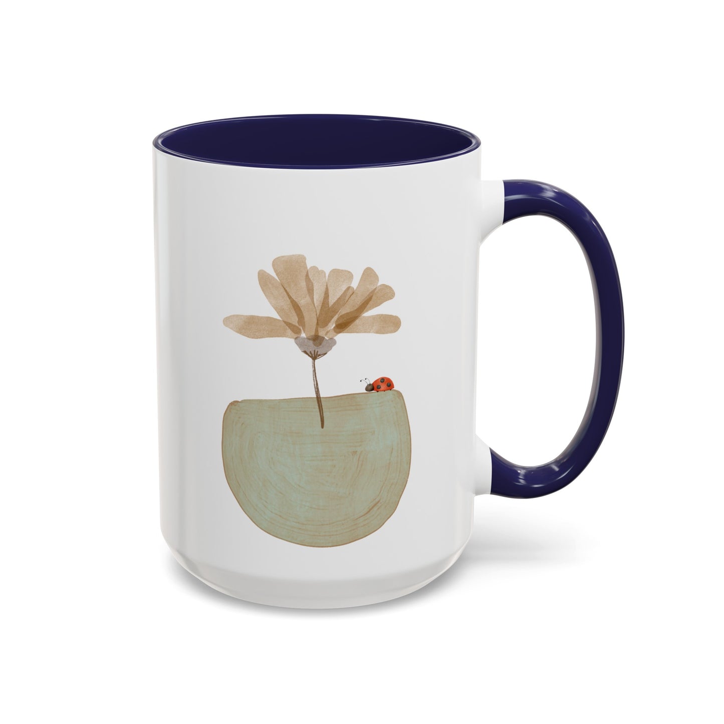 Flower and Ladybug Coffee Mug